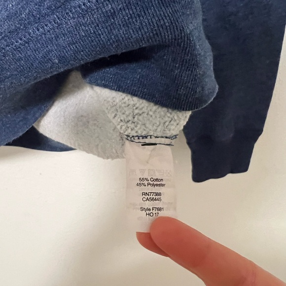 J.Crew Mens XS Blue Fleece Crewneck Pullover Sweatshirt - Picture 3 of 6